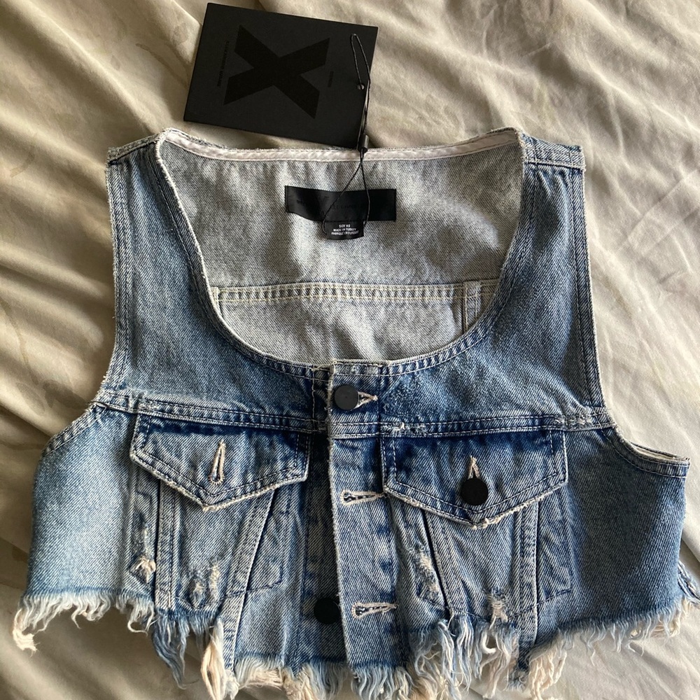 🖤Rare Alexander Wang X denim cropped vest🖤